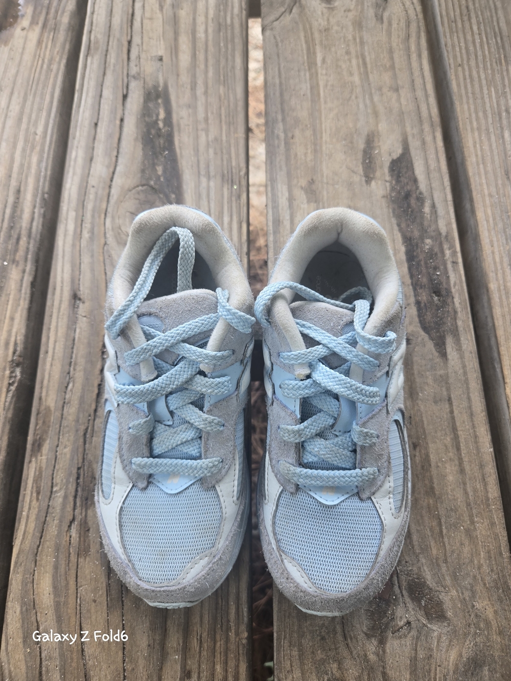 New Balance Kids Pale Blue and Gray Sneakers